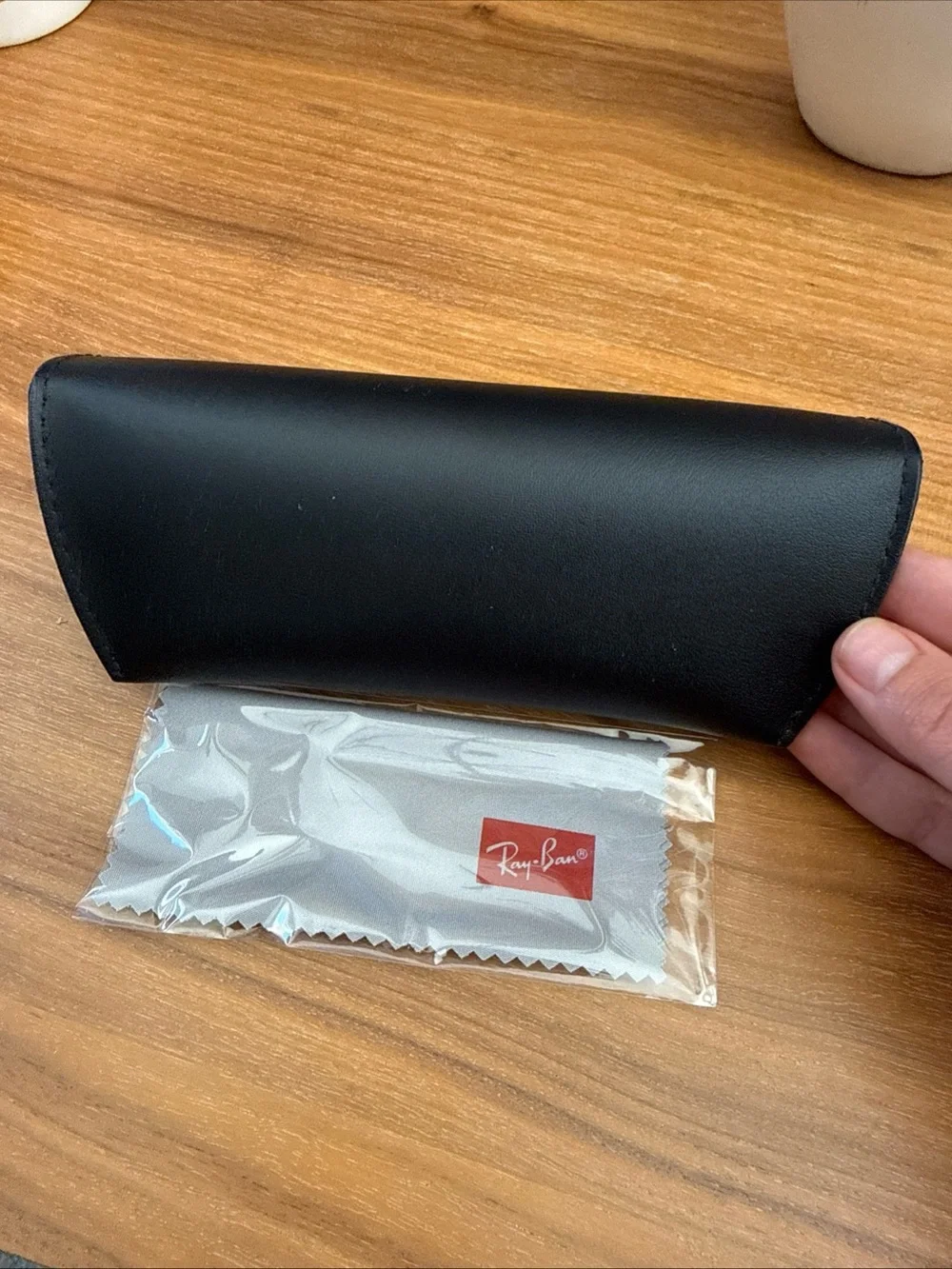 Ray-Ban Black Chromance Sunglasses Case with Cleaning Cloth